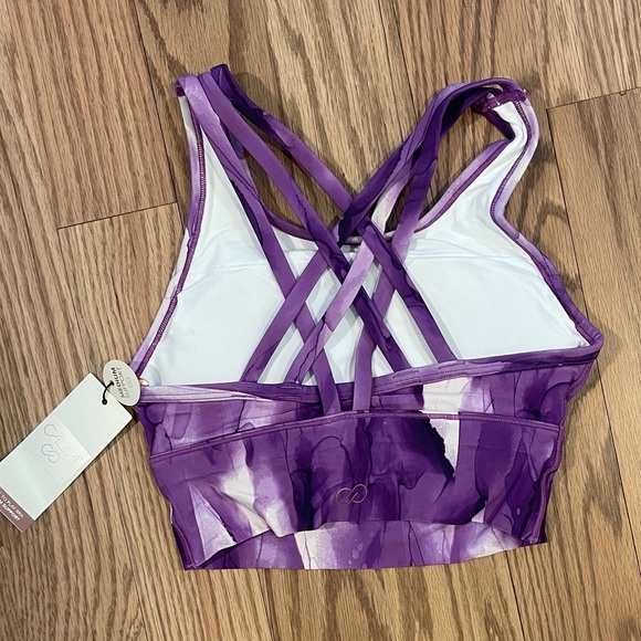 CALIA by Carrie Underwood Violet and White Strappy Sports Bra - Picture 4 of 4